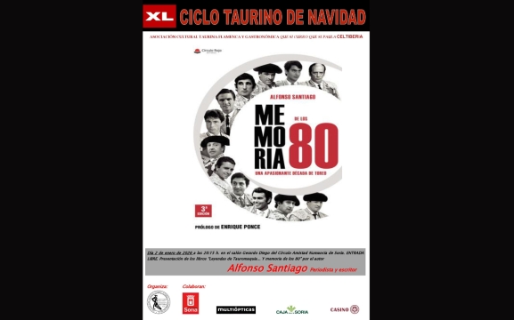 Alfonso Santiago presenta Memoria de los 80 en el Casino de Soria