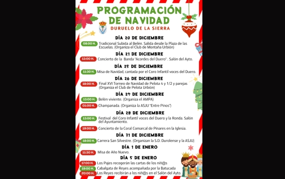 Navidad en Duruelo de la Sierra: programa de actividades