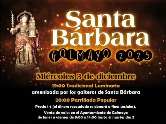 Fiesta de Santa Bárbara en Golmayo: programa de actos