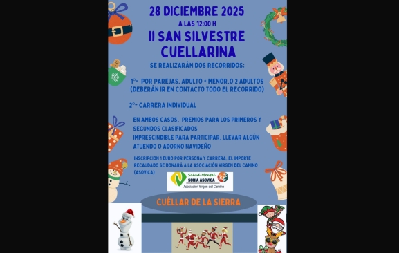 II San Silvestre solidaria en Cuéllar de la Sierra a beneficio de Asovica
