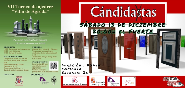 El ajedrez y el teatro protagonizan la agenda cultural de Ágreda este fin de semana