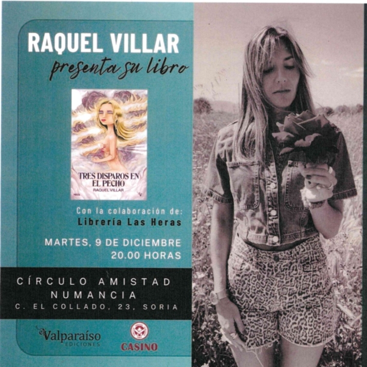 Raquel Villar presenta su libro en Soria el 9 de diciembre