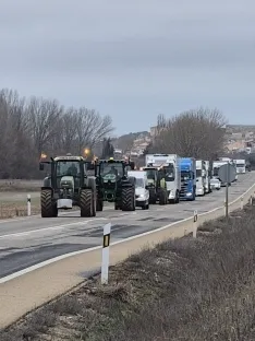 Foto 6 - VIDEO | Retrasos de dos horas por protestas agrarias entre Langa y Aranda