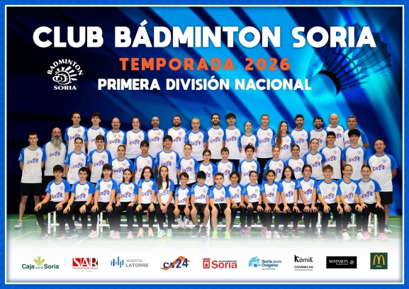 El Club Bádminton Soria-CS24 estrena segundo equipo en la Liga Nacional 2026