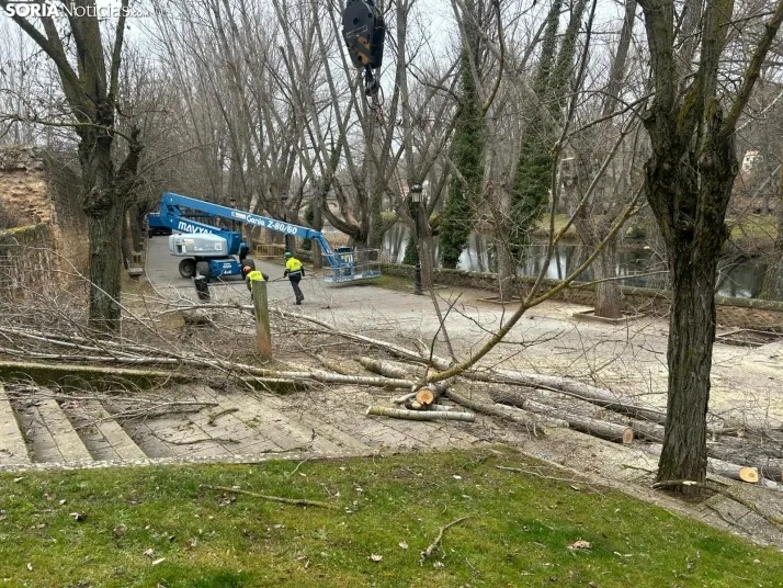 Retirada de la pasarela sobre el río Duero. 