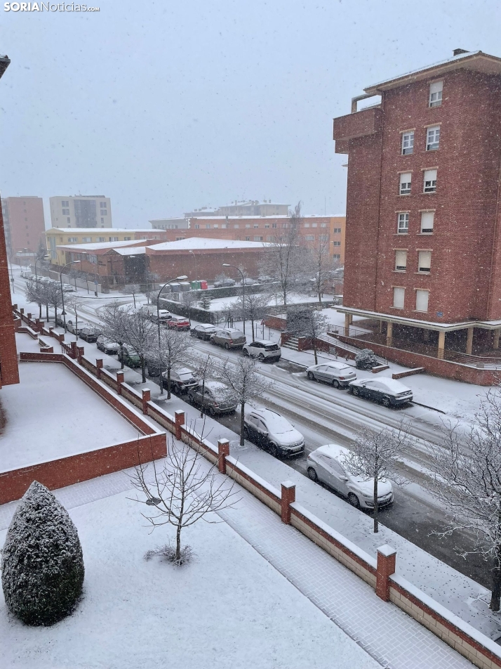 Una imagen de la nevada esta mañana de miércoles. /SN