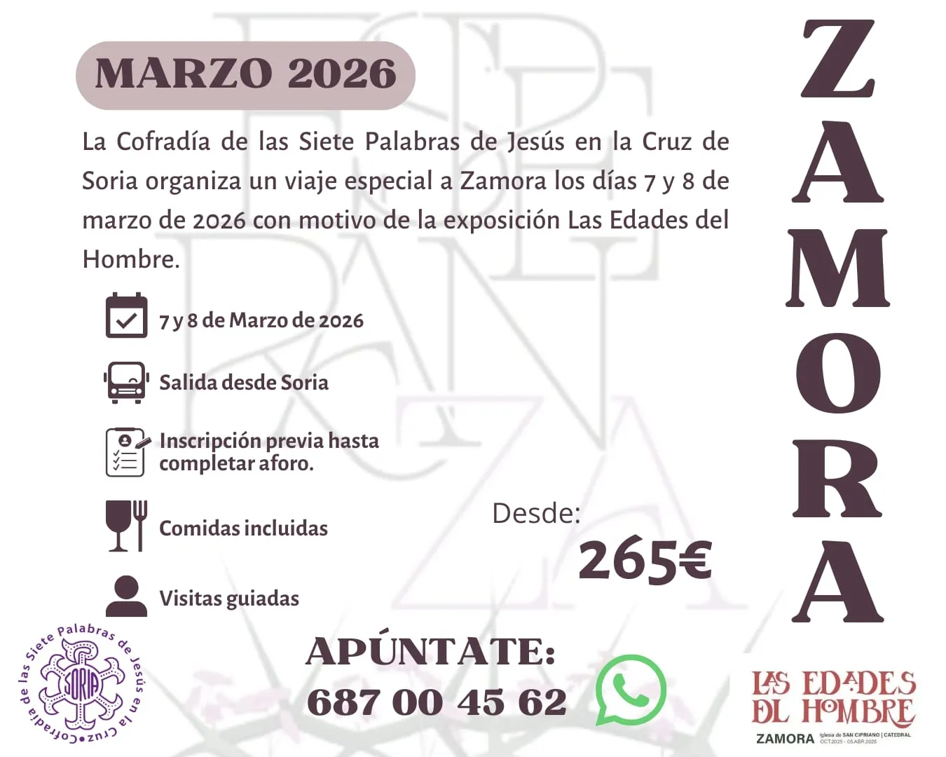 Foto 2 - La Cofrad&iacute;a de las Siete Palabras abre las &uacute;ltimas plazas para su viaje a Zamora