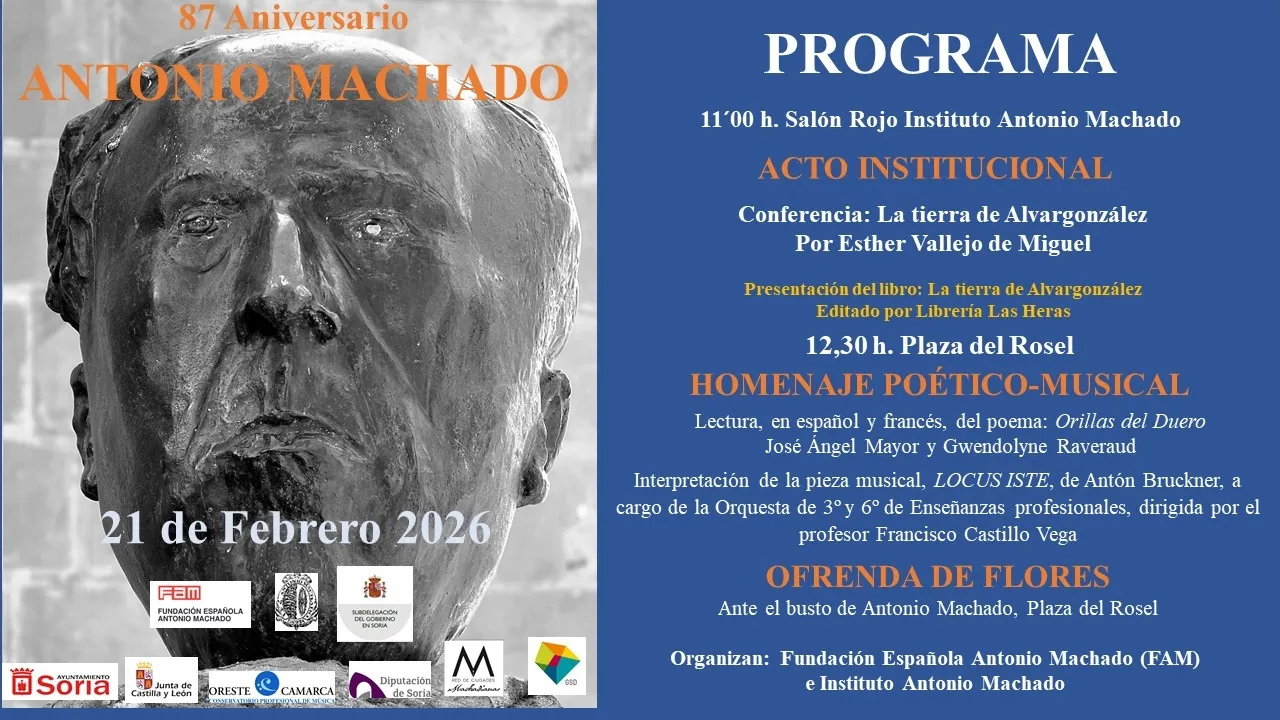 Foto 2 - Soria renueva su v&iacute;nculo con Antonio Machado en el 87 aniversario de su fallecimiento