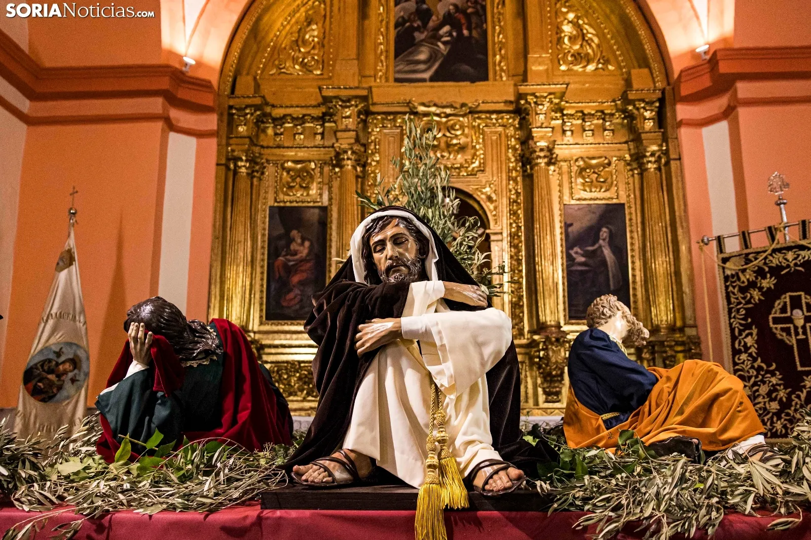 La Cofradía del Huerto presenta tres nuevas figuras históricas hechas en Sevilla para la Semana Santa soriana./ Viksar Fotografía