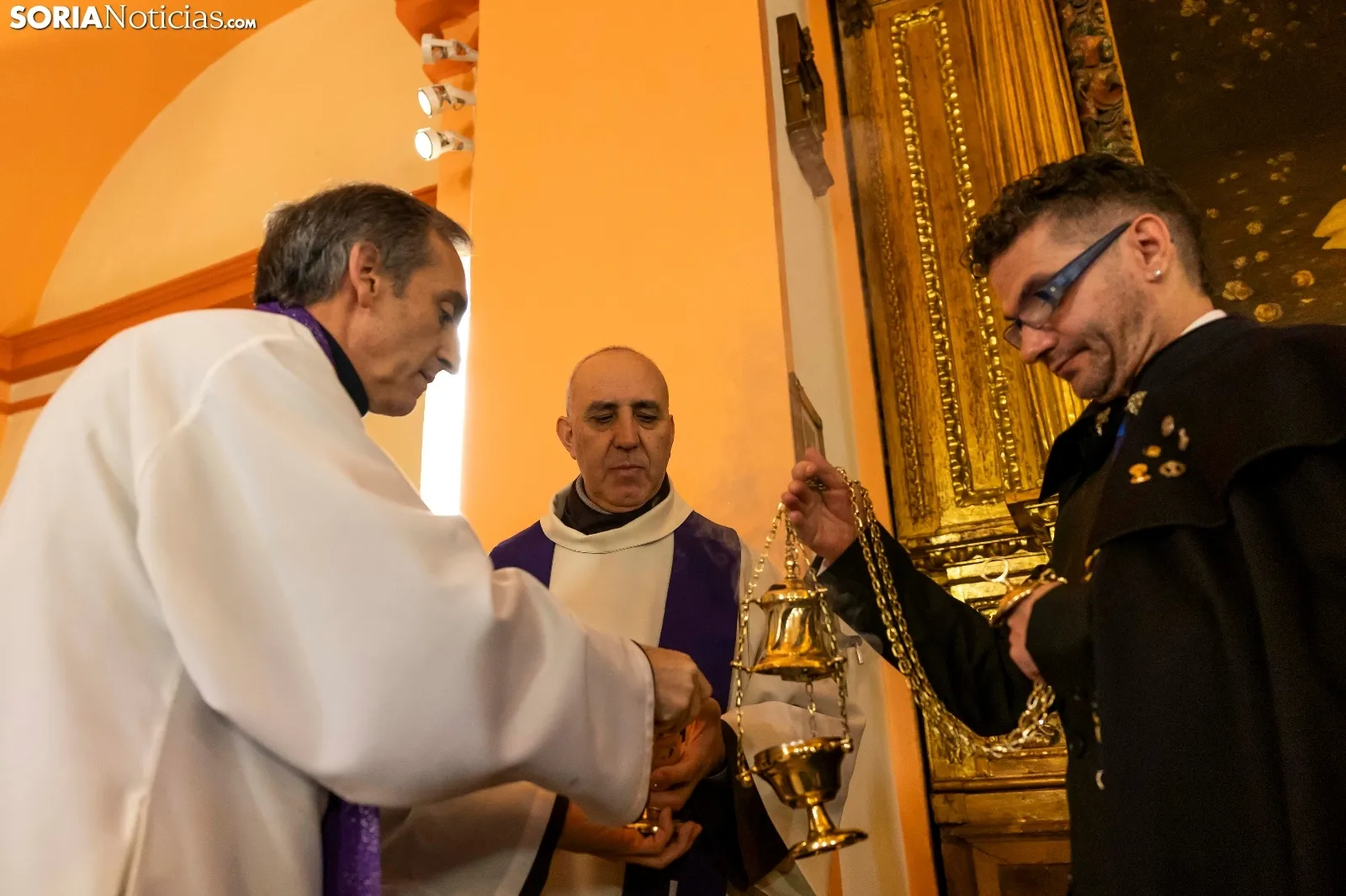 La Cofradía del Huerto presenta tres nuevas figuras históricas hechas en Sevilla para la Semana Santa soriana./ Viksar Fotografía