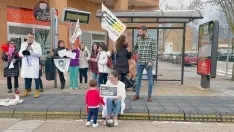 Imágenes de la protesta de hoy frente al hospital Santa Bárbara.