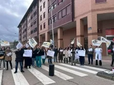 Imágenes de la protesta de hoy frente al hospital Santa Bárbara.