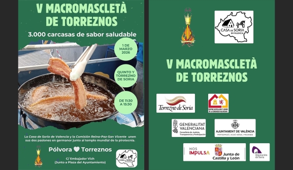 Valencia repartirá 3.000 raciones durante el V aniversario de la Macromascletà de Torrezno de Soria