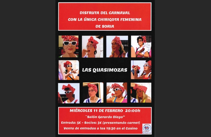 Las Quasimozas actúan este miércoles en el Casino de Soria