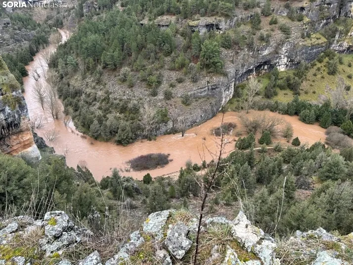 MINI GALER&Iacute;A | El agua se apodera del Ca&ntilde;&oacute;n del R&iacute;o Lobos e inunda Arganza