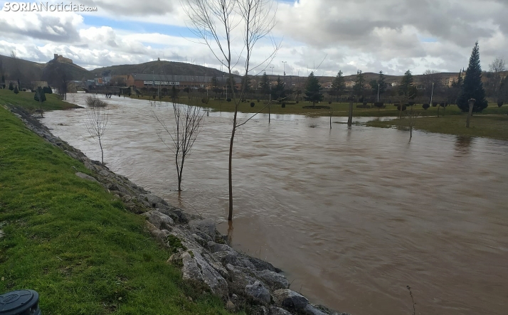 LA CHD activa aviso amarillo por el aumento del caudal del río Ucero en El Burgo de Osma