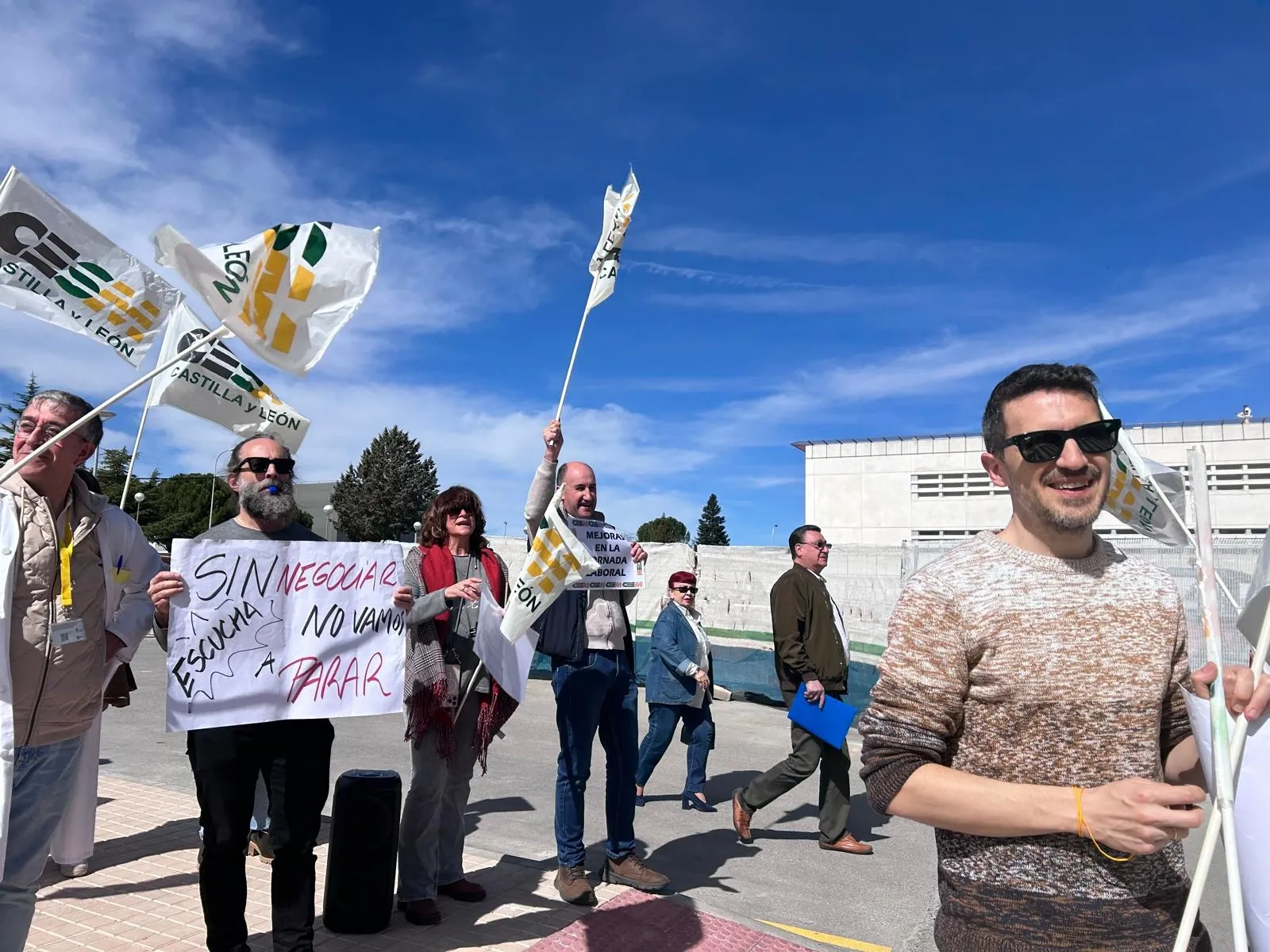 Varias imágenes que ha dejado la protesta de hoy en una galería cedida por la CESM en Soria.