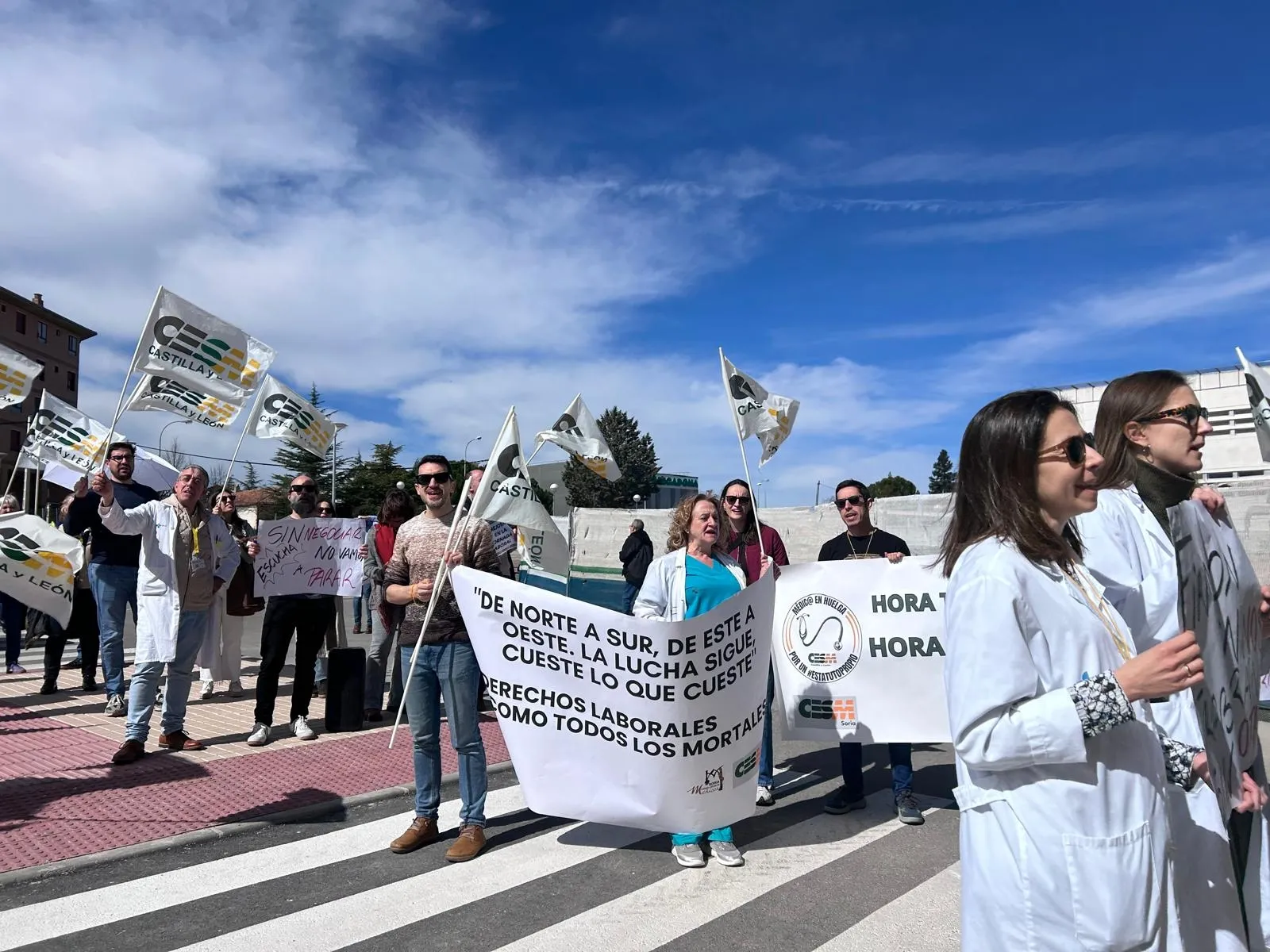 Varias imágenes que ha dejado la protesta de hoy en una galería cedida por la CESM en Soria.