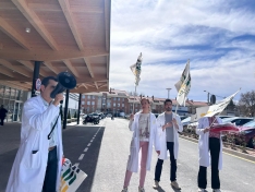 Varias imágenes que ha dejado la protesta de hoy en una galería cedida por la CESM en Soria.