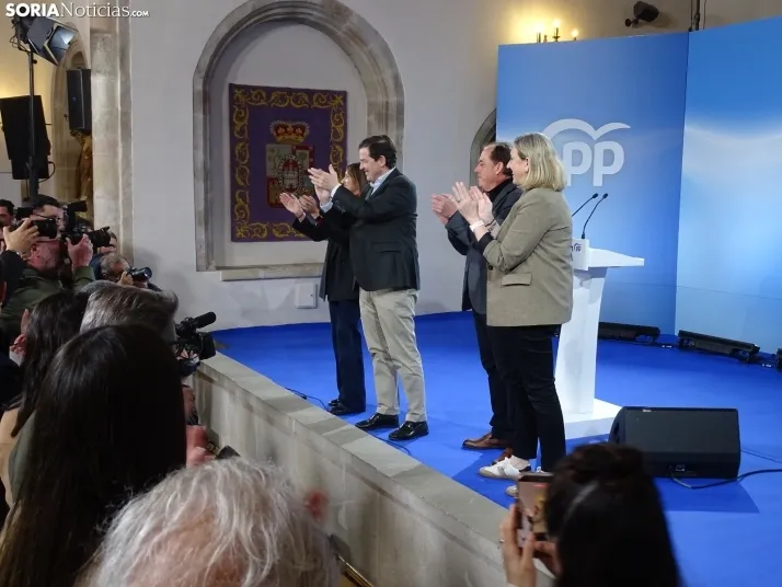 Una imagen del mitin hoy en Soria. /SN