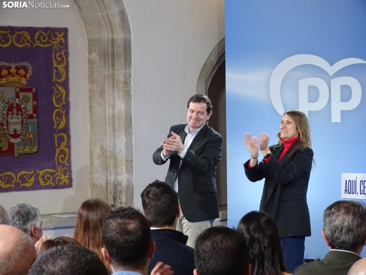 Una imagen del mitin hoy en Soria. /SN