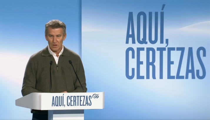 Alberto Núñez Feijóo clausura un mitin del PP en El Burgo de Osma