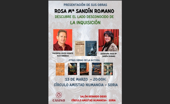 El Casino acoge el viernes una doble presentación literaria sobre la Inquisición
