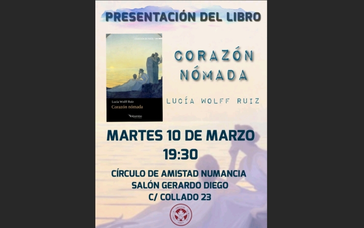 Presentación del poemario Corazón Nómada de Lucía Wolff en el Casino de Soria