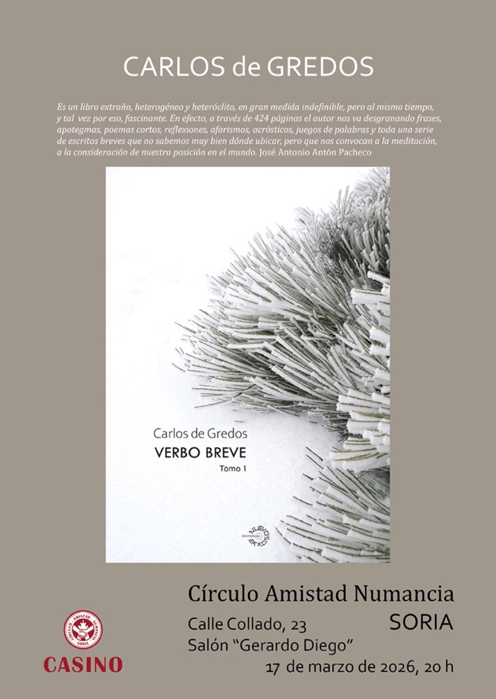 Carlos de Gredos llega a Soria para hacernos reflexionar con su ‘Verbo Breve’