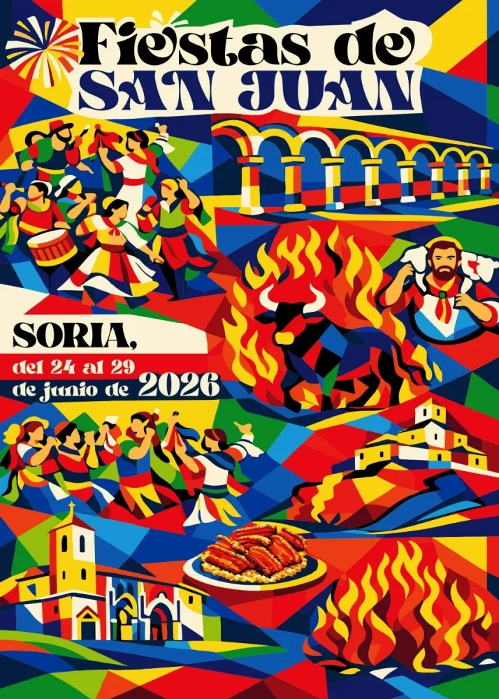 Los detalles m&aacute;s surrealistas de los carteles de San Juan: Del pa&ntilde;uelo rojo de Pamplona, al samur&aacute;i negro o el pastor del bel&eacute;n | Imagen 1