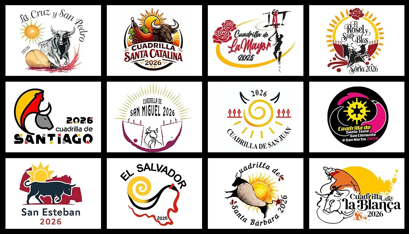 ¡Ya están los doce! Estos son los logos de las cuadrillas de San Juan 2026