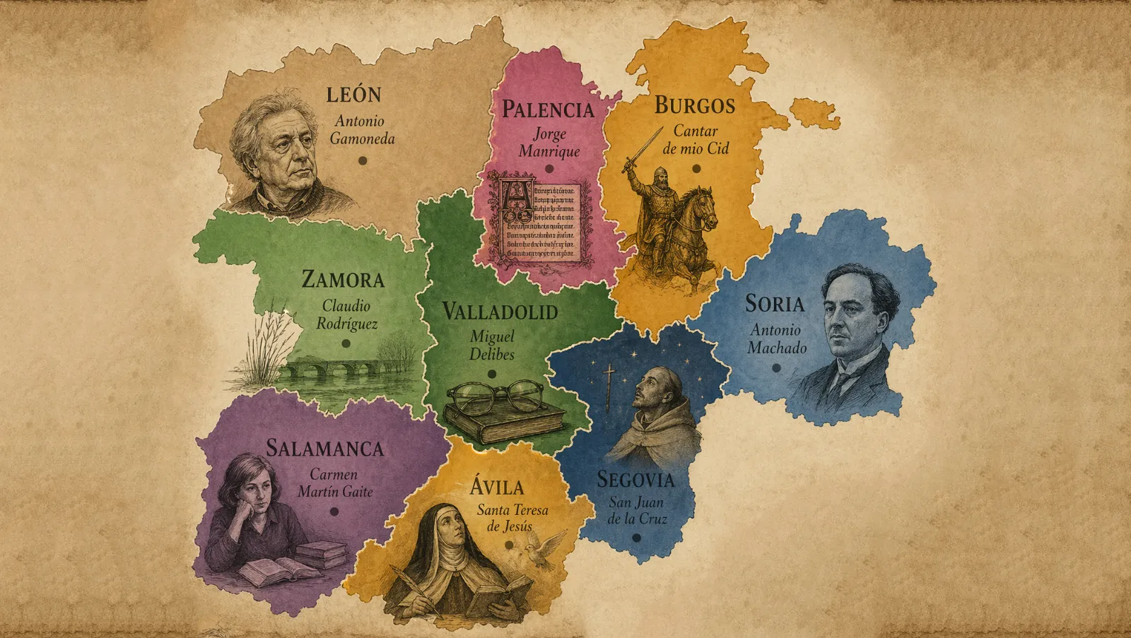 Castilla y León: un mapa literario para celebrar el Día del Libro