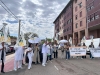 Imágenes de la protesta de hoy lunes frente al hospital Santa Bárbara.| CESM