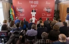 Acto conmemorativo de 'Buscyl' en la Valverde del Majano hoy. /Jta.