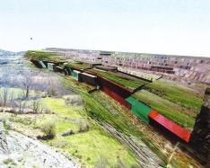 Recreación de la vista aérea del centro recogida en el proyecto.