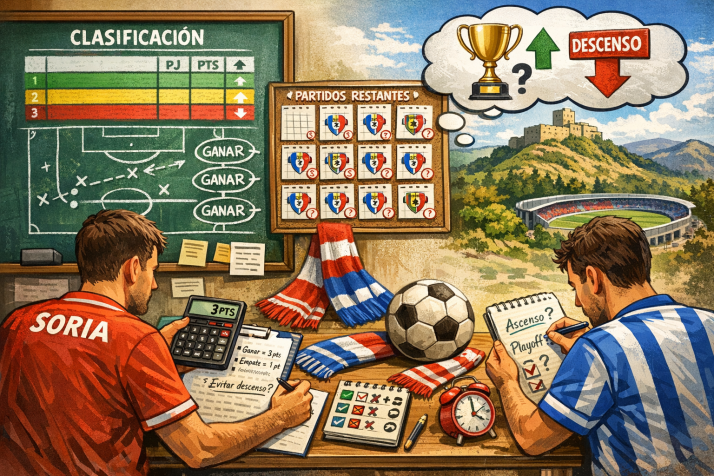 Las cuentas de los equipos sorianos en el tramo final de la temporada