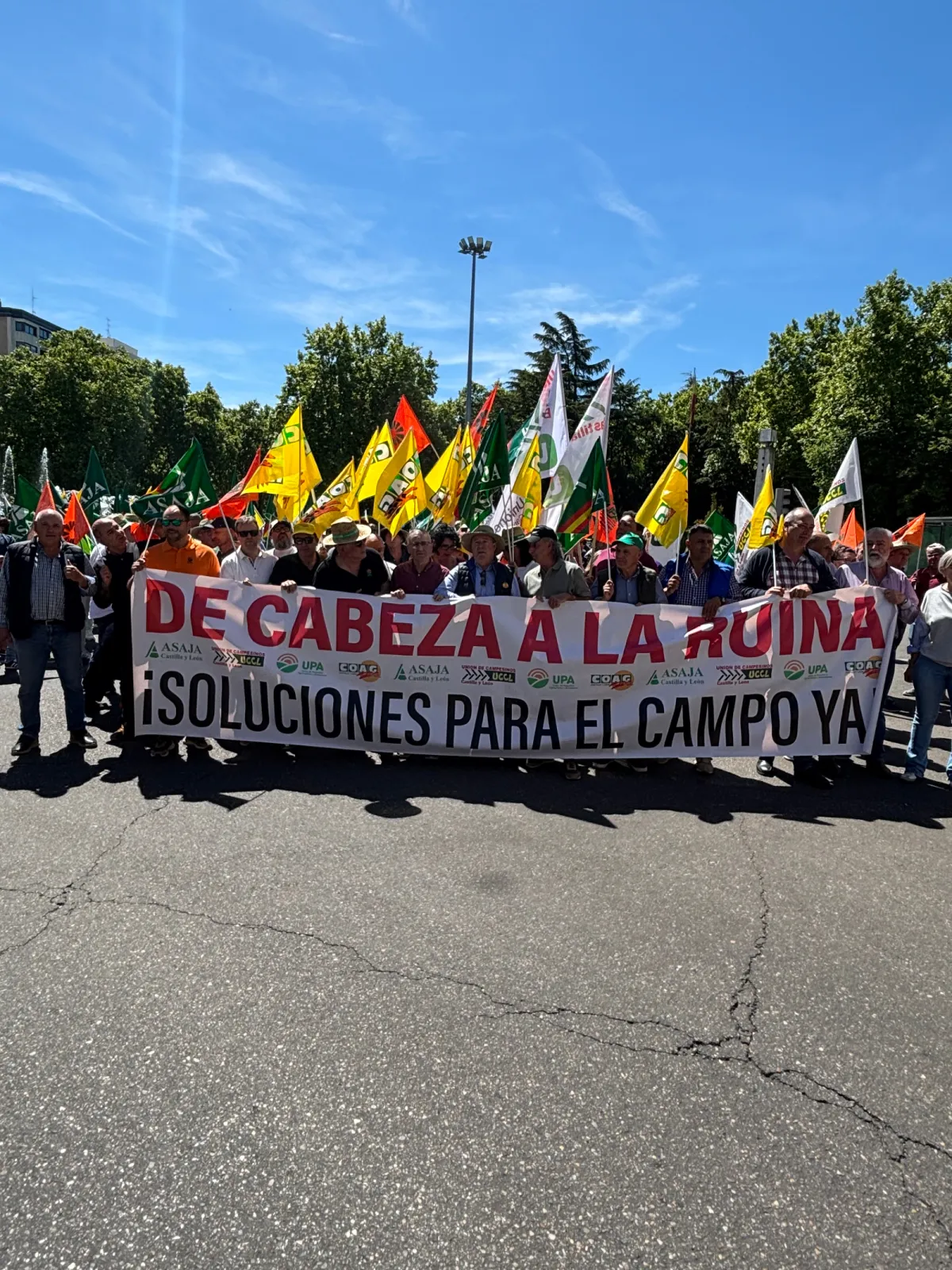 Una imagen de la manifestación hoy en Valladolid. /ASAJA Soria