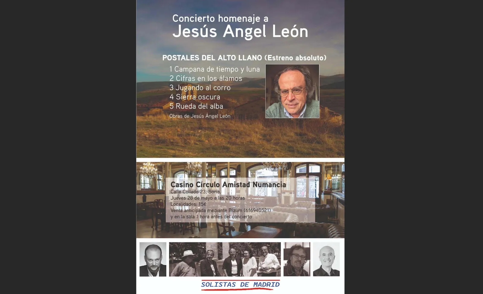 Concierto homenaje a Jesús Ángel León en Soria
