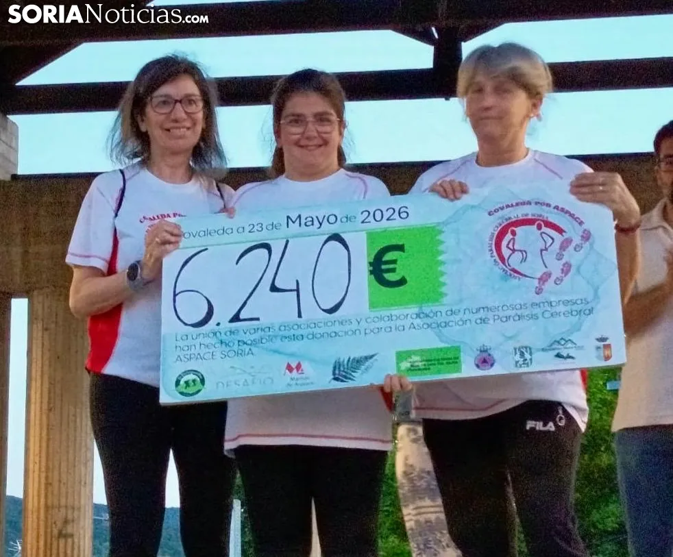 La solidaridad pinariega recauda 6.240 euros para ASPACE Soria