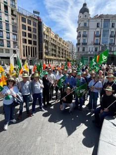 Una imagen de la manifestación hoy en Valladolid. /ASAJA Soria