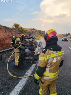 Una imagen de la actuación de Bomberos de Almazán. /SN