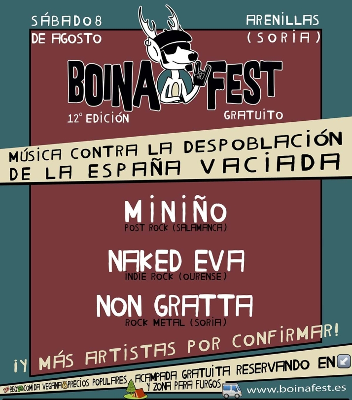 Non Gratta, Miniño y Naked Eva, primeros confirmados para el Boina Fest de Arenillas