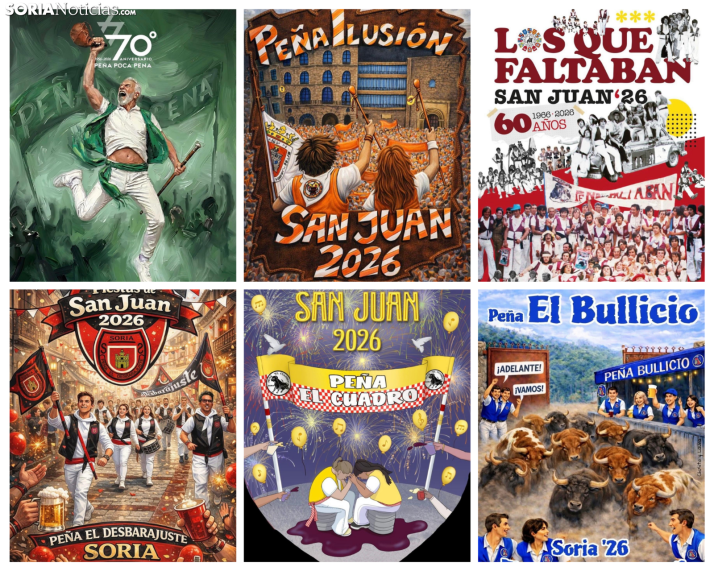 Así son los banaderines de las peñas para estos Sanjuanes 2026