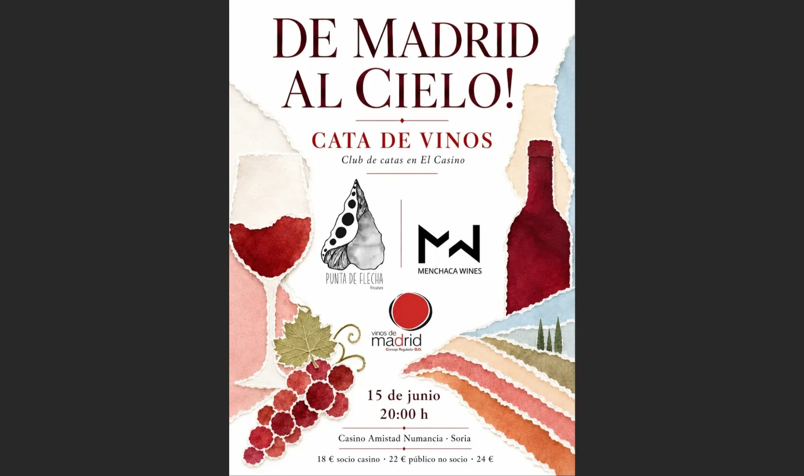 Cata de vinos de Madrid en el Casino de Soria