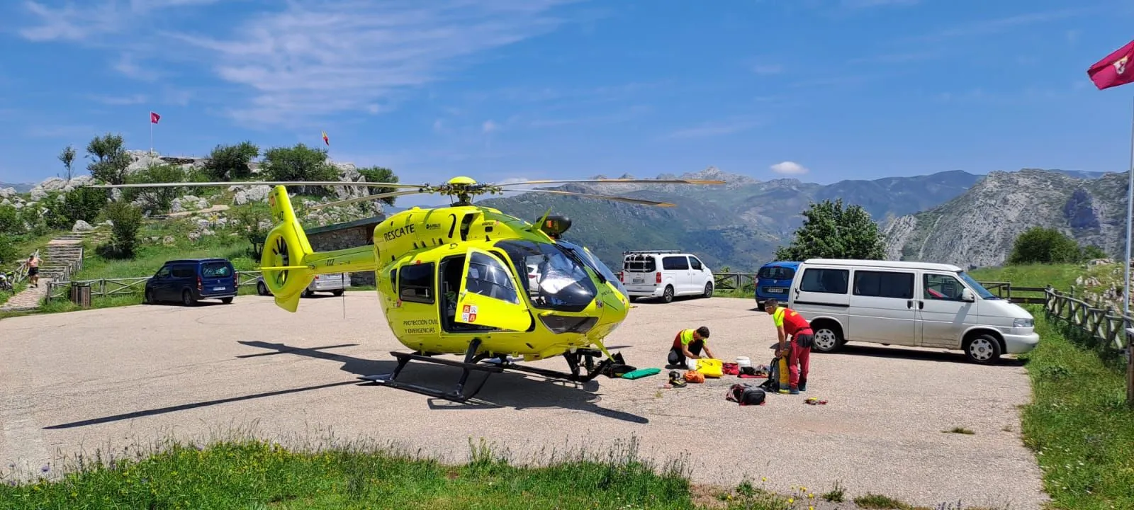 Rescate de un espeleólogo en la cueva de Valporquero