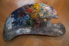 Paleta del pintor Rafael de la Rosa. | María Ferrer