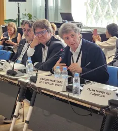 Carlos Martínez, el martes, en el Foro de Ciudades Intermedias en el marco del VIII Congreso Mundial de la red de Ciudades y Gobiernos Locales Unidos. | @cmmsoria