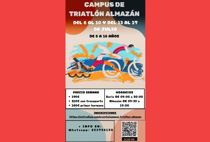 Almazán acogerá un campus de triatlón para jóvenes este julio