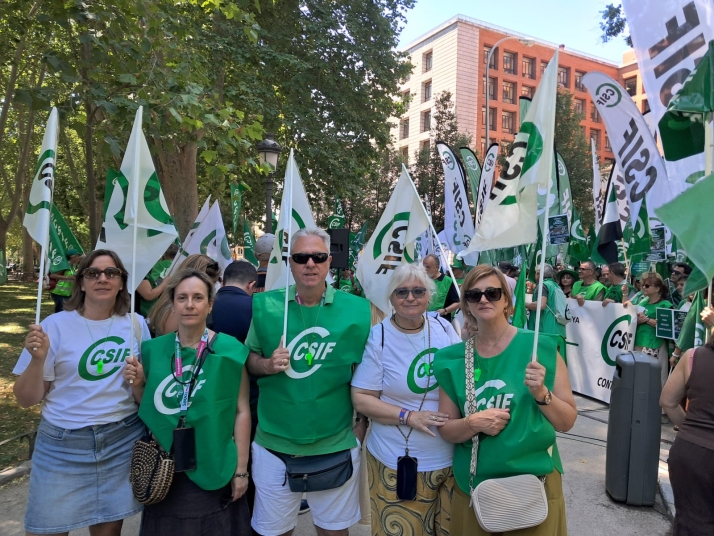 Delegados sorianos de CSIF se manifiestan en Madrid contra el nuevo Estatuto Marco de Sanidad