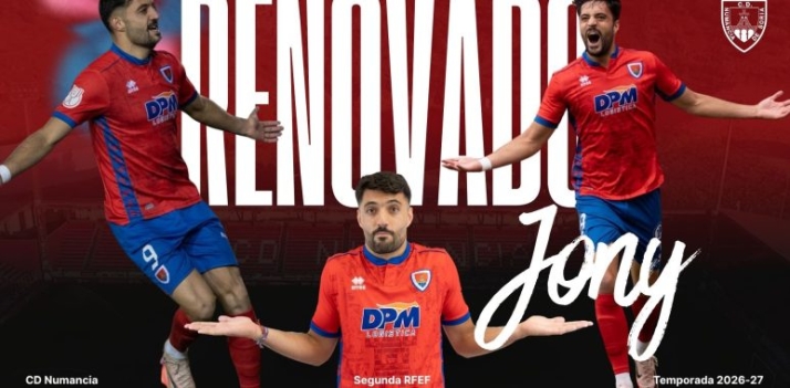 Jony renueva su contrato con el Numancia